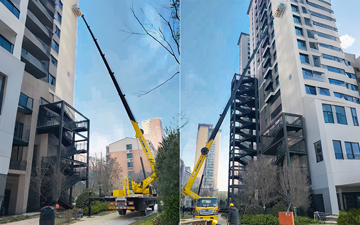 高樓施工遇 “攔路虎”？徐工 GKS45A 小飛臂 “精準走位”